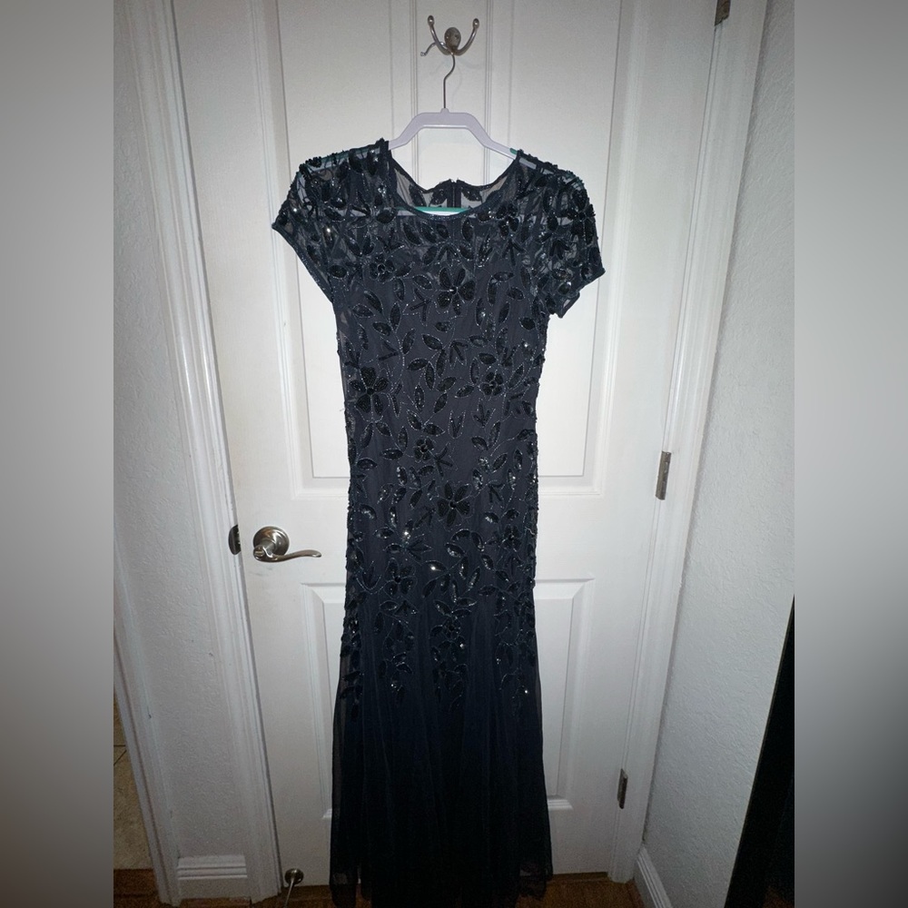 Midnight blue Adrianna Papell prom dress, worn once